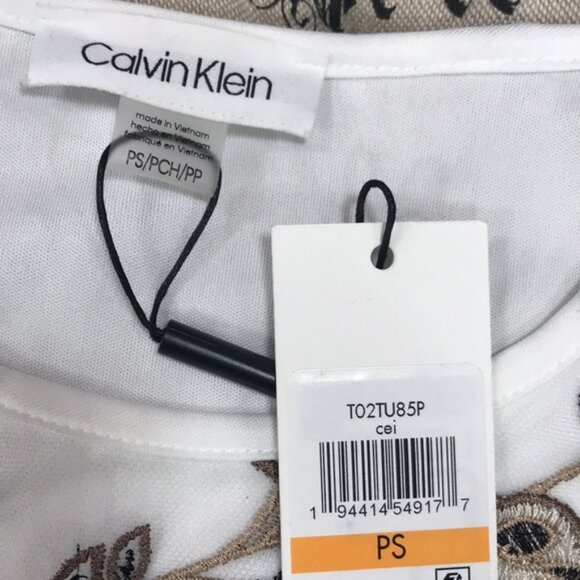 Calvin Klein Petite Floral-Embroidered Top - Picture 3 of 5